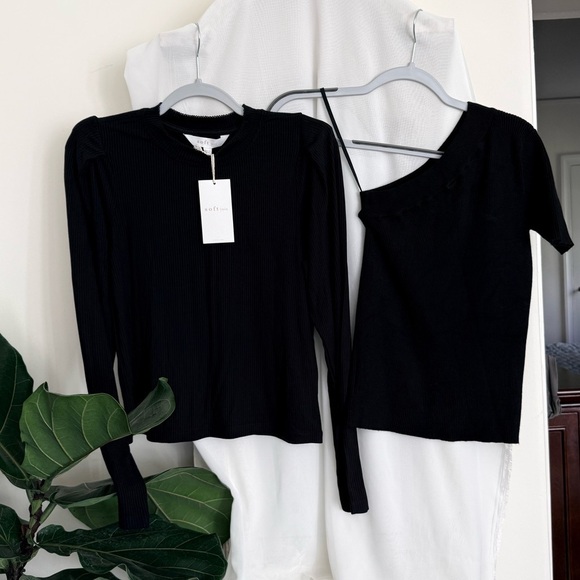 Joie Tops - NWT Joie Black Long Sleeve and One Shoulder Top Size Small